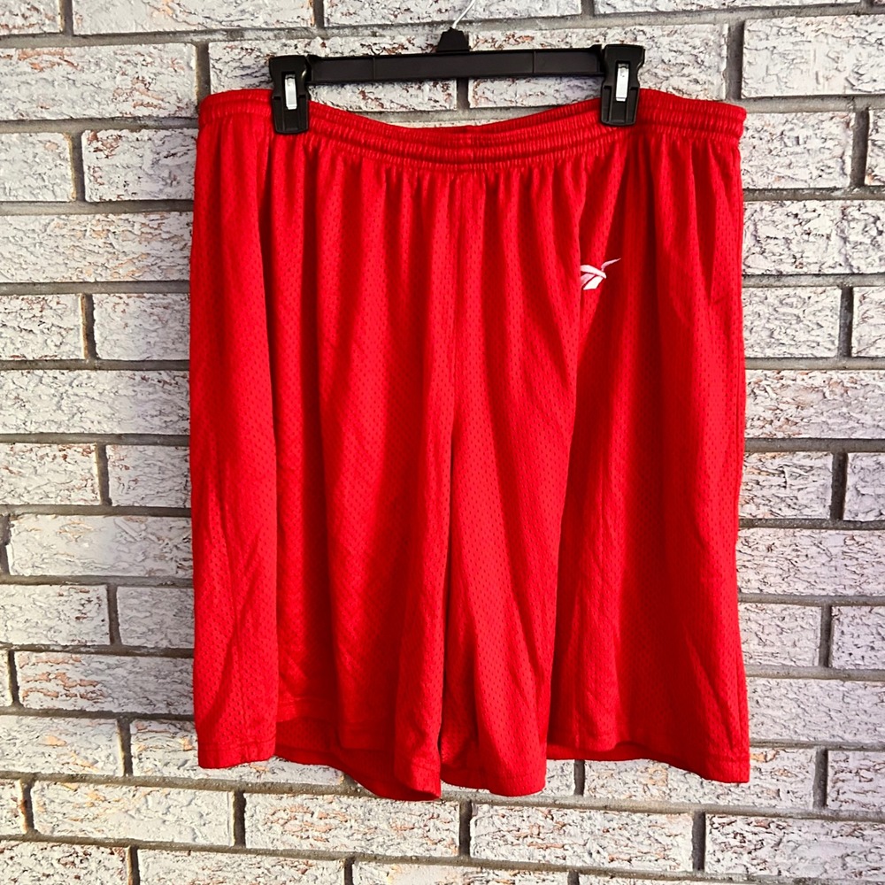 Vintage Reebok Mesh Basketball Shorts Mens 3X Red Made in USA Athletic Gym